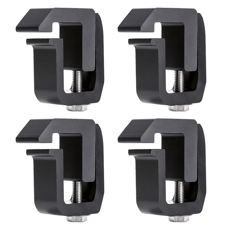 AA-Racks P-AC-08 Truck Cap / Camper Shell Mounting Clamp fit Chevrolet Silverado S-10 Colorado / GMC Sierra Sonoma Canyon, Dodge Ram, Ford F-150, Set of 4 - Black - Image 1